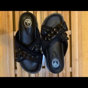 Fashion Studs Flip Flop black Sandals